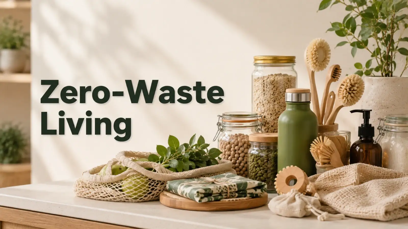 Zero-waste living essentials with reusable eco-friendly household products